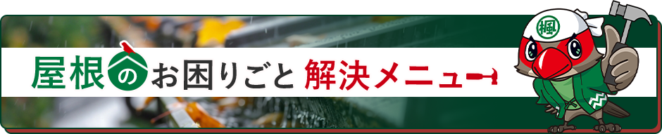 屋根のお困りごと解決メニュー
