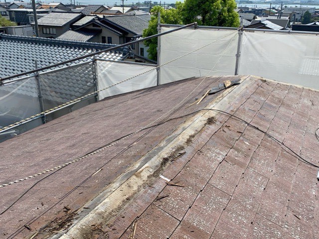 既存貫板を撤去
